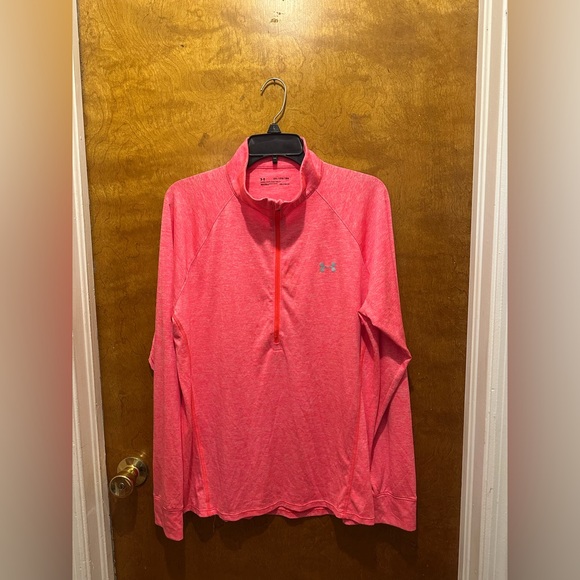 Under Armour pink/coral long sleeve 1/2 zip lightweight shirt size XXL - Picture 1 of 6
